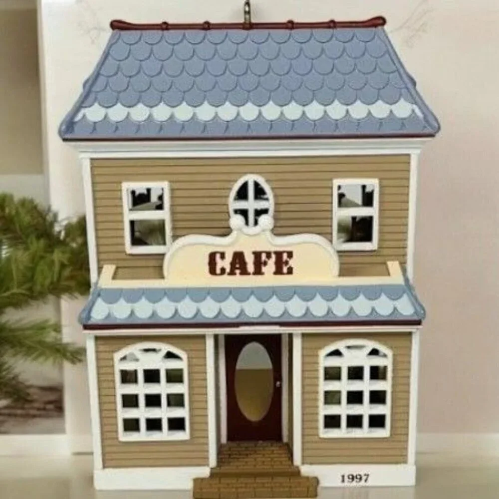 Vintage Hallmark Ornament Cafe Nostalgic Houses Shops Collectors Series 1997